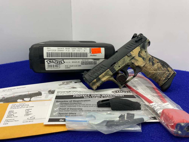 2012 Walther P22 .22 LR Black 3.42" *EYE-CATCHING CAMO POLYMER FRAME* 2012 Walther P22 .22 LR Black 3.42" *EYE-CATCHING CAMO POLYMER FRAME*