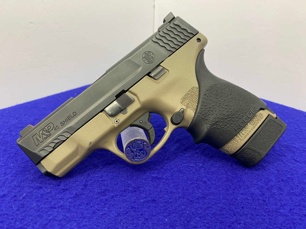 Smith Wesson M&P 45 Shield .45acp Black/FDE 3.3" *TRIJICON HD NIGHT SIGHTS*