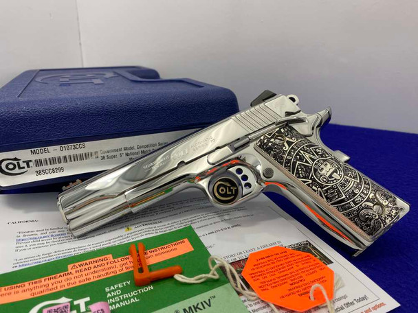 Colt Government Competition .38 Super 5" *BREATHTAKING BRIGHT STAINLESS*