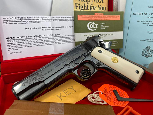 2011 Colt 1911 100th Anniversary 45acp *CUSTOM SHOP B ENGRAVED* Set 3 of 4