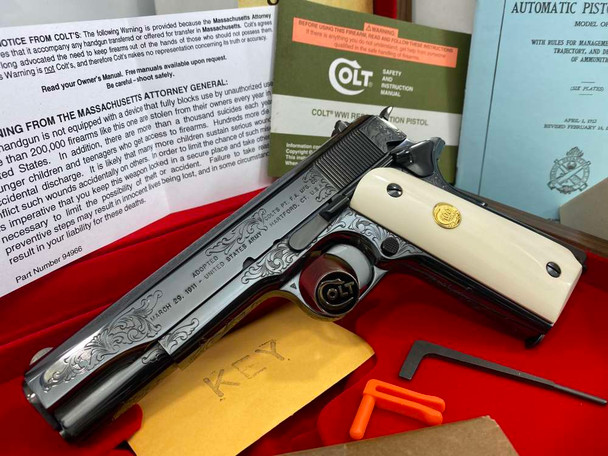 2011 Colt 1911 100th Anniversary 45acp *CUSTOM SHOP C ENGRAVED* Set 2 of 4