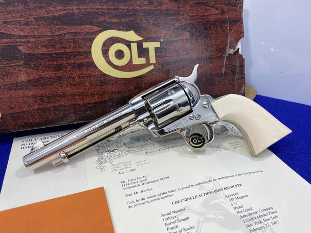 1982 Colt SAA .357 Mag Nickel 5.5" *ONE GUN SHIPMENT TO JOHN JOVINO*