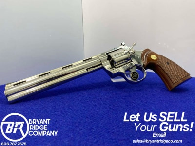 1981 Colt Python .357 Mag -COLLECTIBLE 8" BARREL w/ NICKEL FINISH- Stunning