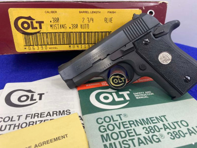 1988 Colt MKIV/Series 80 Mustang .380acp Blue 2.75" *3rd YEAR PRODUCTION*