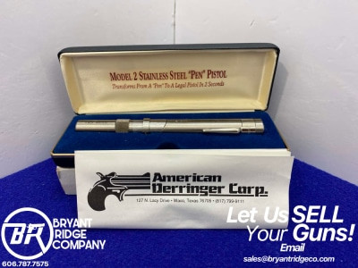 American Derringer Model 2 Stainless .25 ACP *VERY UNIQUE PEN PISTOL *
