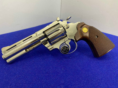 1976 Colt Diamondback .38 Spl Nickel 4" *BEAUTIFUL SNAKE SERIES REVOLVER*