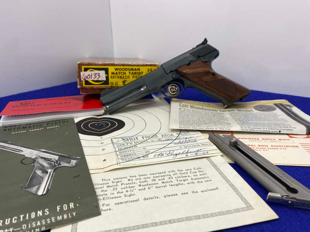 1966 Colt Woodsman .22 LR Blue 4 1/2" *OUTSTANDING 3rd SERIES MATCH TARGET*
