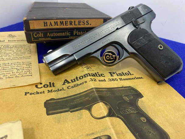 1922 Colt Model 1908 .380 ACP 3.75" *TYPE III POCKET HAMMERLESS MODEL*