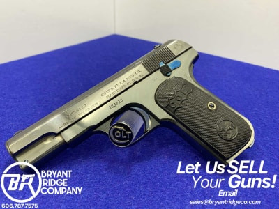 1910 Colt M1903 Pocket Hammerless .32 Auto *STUNNING FIRE BLUE ACCENTS*