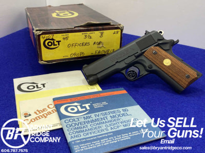1984 Colt Officers ACP .45ACP Blue 3.5" *DESIRABLE BOXED EXAMPLE*