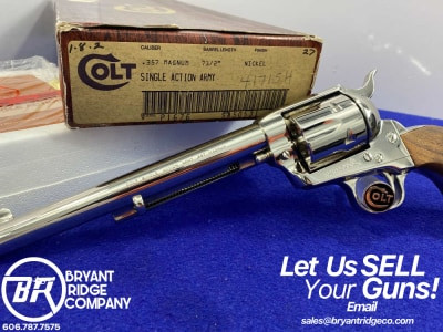 1981 Colt Single Action Army .357mag Nickel 7.5" *ULTRA SCARCE - 524 MADE*