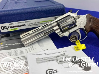 2024 Custom Colt King Cobra Target .22LR 4" *ARMORY STYLE "B+" ENGRAVING* 