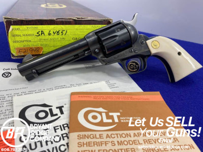 1983 Colt Single Action Army *COLT CUSTOM SHOP - FACTORY IVORY* New In Box