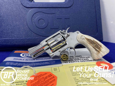 1999 Colt DS-II .38 Spl -BREATHTAKING BRIGHT STAINLESS- Genuine Stags