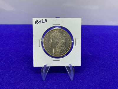 1882 Morgan SILVER Dollar -San Fransisco Mint- 90% Silver -DESIRABLE *UNC*