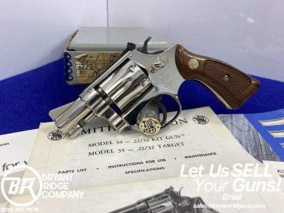 1980 Smith Wesson 34-1 .22LR -NICKEL 2"- *MODEL OF 1953 .22/32 KIT GUN*