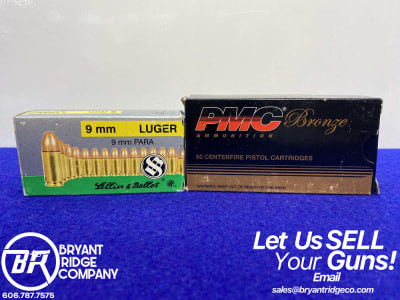 PMC Bronze / Sellier & Bellot 9mm Luger *POWERFUL PISTOL AMMO*-GID1162090878