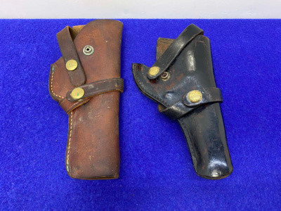 (2) Brauer Bros. Leather Revolver Holsters- St. Louis MO *VINTAGE HOLSTERS*