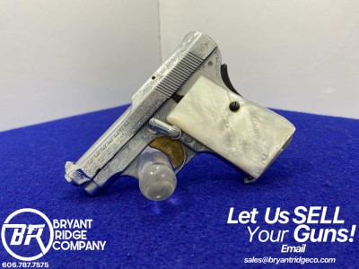 1958 Beretta 418 .25 ACP Chrome 2.25" *FACTORY ENGRAVED POCKET PISTOL*