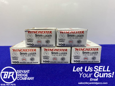 Winchester USA 9mm Luger 500Rds *EXCELLENT TARGET/RANGE AMMO*