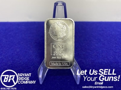 (1)* Morgan Design -1 Troy Ounce PURE SILVER BAR- .999 Fine *Desirable*-GID1149540259