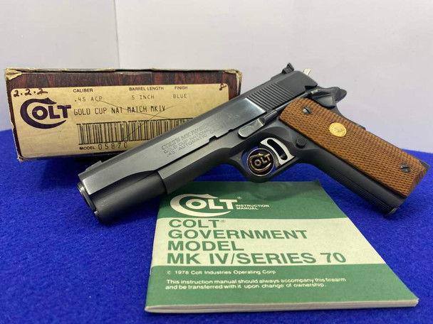1982 Colt Gold Cup National Match .45 ACP Blue *INCREDIBLE MKIV SERIES 70*