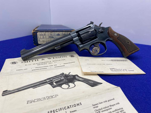 1962 Smith Wesson 17-2 .22 LR Blue 6" -CLASSIC K-22 MASTERPIECE- Incredible