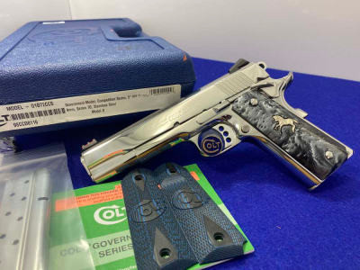 Colt Government Competition Series 70 9mm 5" *STUNNING BRIGHT STAINLESS*