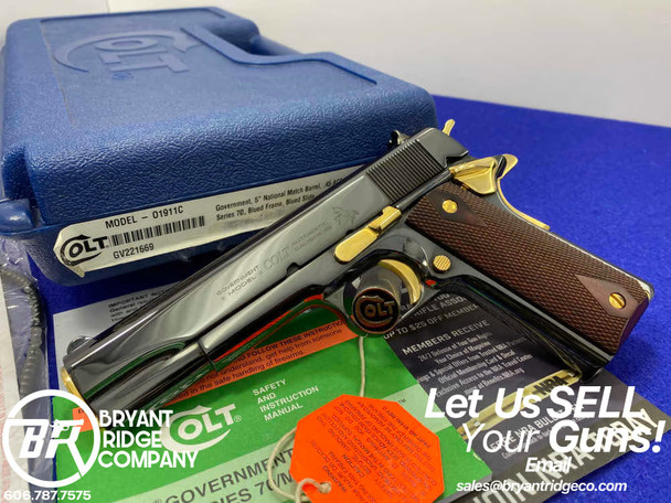 2023 Colt Government .45ACP 5" *POLISHED BLUED W/ GOLD ACCENTS* Gorgeous