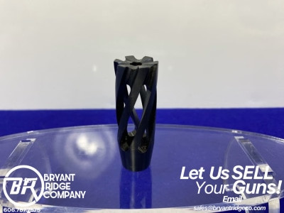 Unreamed Spiral Muzzle Brake Blue/Blk *1/2x28 THREAD/ .25 ID/ .875 OD*