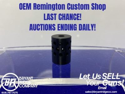 Unreamed 3-Hole Muzzle Brake Blue/Blk *1/2x28 THREAD/ .22 ID/ .75 OD*