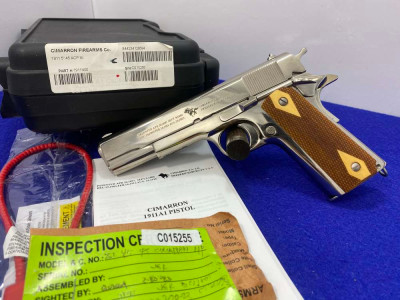 Cimarron 1911 GI Model .45 ACP 5" *BEAUTIFUL BRIGHT STAINLESS FINISH*