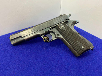 1918 Colt 1911 US Army .45 ACP Blue 5" *ICONIC EARLY WWI 1911* Superb
