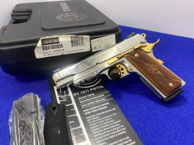 Taurus PT-1911 BHG .45 ACP 5" *HIGH POLISHED STAINLESS w/ BULLS HEAD GRIPS*