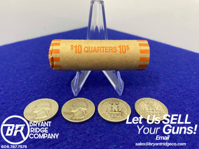 *Pre-1964 U.S. Quarters (40)qty *90% SILVER* -7.23 Troy Ounces- 1 Roll-GID1151321004