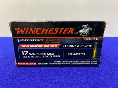 Winchester Varmint HV .17 Win Super Mag 50Rds *GREAT VARMINT/COYOTE ROUNDS*