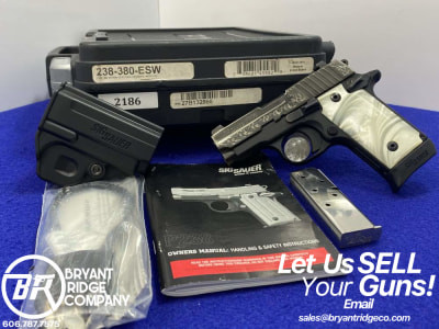 2015 Sig Sauer P238 .380 ACP 2.7" *SCROLL ENGRAVED SLIDE w/ PEARLITE GRIPS*