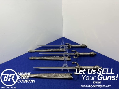 Ornate Dagger Set w/ Scabbards & Display Case *ELEGANT DISPLAY PEICE*