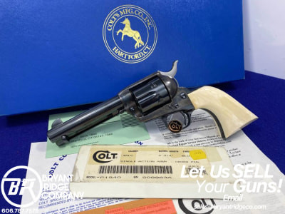1995 Colt Single Action Army .45LC Blued/CCH 4.75" *GENUINE IVORY GRIPS*