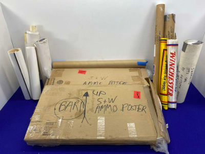 Lot of Winchester, S&W, +More  *POSTERS, DRAWINGS, CALENDARS, FLAGS*