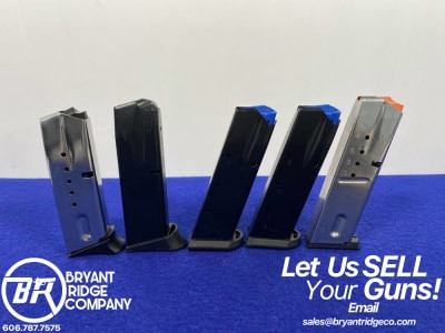 (5) Mec-Gar/Smith & Wesson 9mm Mags- 15Rd/13Rd/10Rd *EXCELLENT PISTOL MAGS*