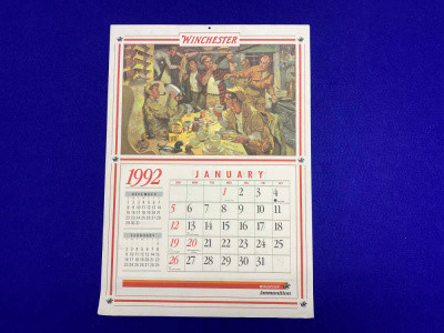 Vintage 1992 Winchester Ammunition Wall Calendar *COLLECTIBLE CALENDER*
