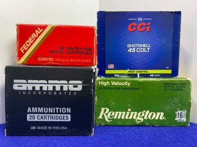 122 Rounds of .45 Colt & .25 ACP Ammo *REMINGTON, CCI, AMMO INC, & FEDERAL*