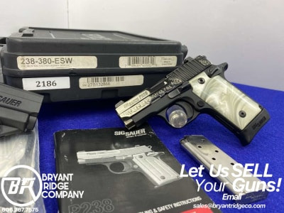 2015 Sig Sauer P238 .380 ACP 2.7" *PREMIUM ENGRAVED WHITE PEARL EDITION*