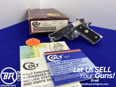 1990 Colt Officers ACP .45 ACP 3.5" *DESIRABLE FACTORY BRIGHT STAINLESS*
