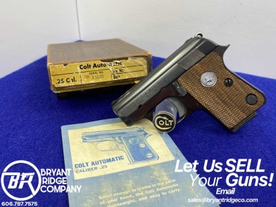 1971 Colt Junior .25 ACP 2 1/4" *LATER "OD" SUFFIX AMERICAN-MADE EXAMPLE*