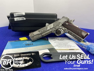Kimber Stainless II .45 ACP SS 5" *FULL-COVERAGE FLOWER & SCROLL ARTWORK*