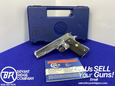 1992 Colt MK IV Series 80 Government .45 ACP 5" *BRIGHT STAINLESS FINISH*