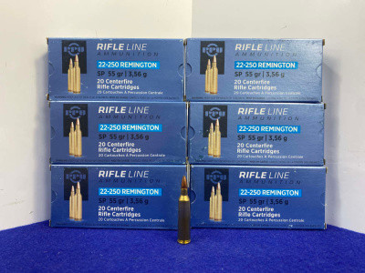 PPU .22-250 Remington Ammunition Lot 120 Rounds *SOFT POINT BULLETS*