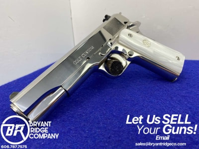 Colt Custom Government 38Super *DESIRABLE "ELCEN" FACTORY BRIGHT STAINLESS*-GID1184416194
